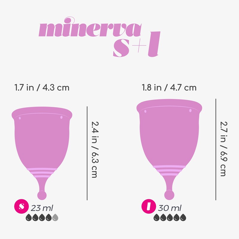 Набор менструальных чаш CRUSHIOUS Minerva, S и L, с чехлом и очистителем игрушек, 150 мл Набор менструальных чаш CRUSHIOUS Minerva, S и L, с чехлом и очистителем игрушек, 150 мл