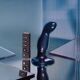 Дилдо с вибрацией Strap-On-Me FINGERING & VIBRATING DILDO - M - BLUE, с манящим движением