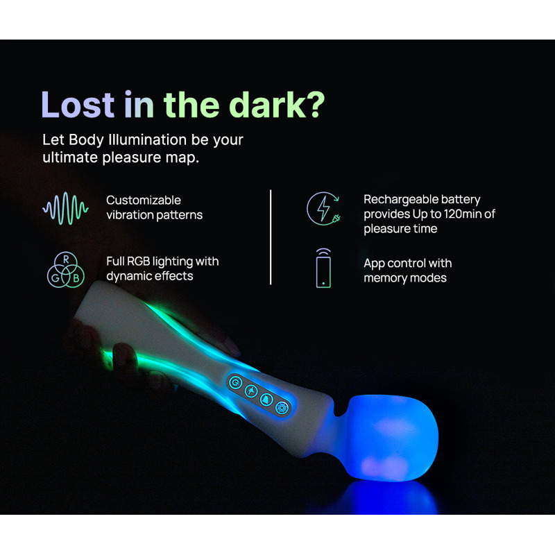 Микрофон с вибрацией, RGB-подсветкой и приложением Illumination The Wand, белый, 24,8 × 5,1 см