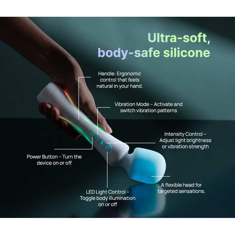 Микрофон с вибрацией, RGB-подсветкой и приложением Illumination The Wand, белый, 24,8 × 5,1 см