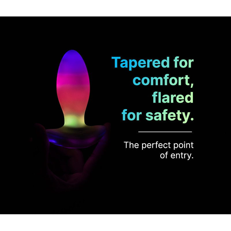 Анальная вибропробка с RGB-подсветкой и приложением Illumination The Plug, белая, 10,2 × 3,2 см Анальная вибропробка с RGB-подсветкой и приложением Illumination The Plug, белая, 10,2 × 3,2 см