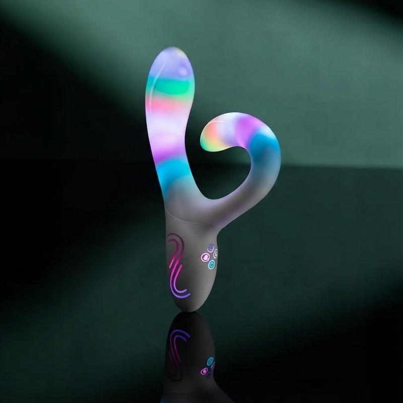 Вибратор-кролик с RGB-подсветкой и приложением Paradise Illumination The Rabbit, белый, 21,6 см