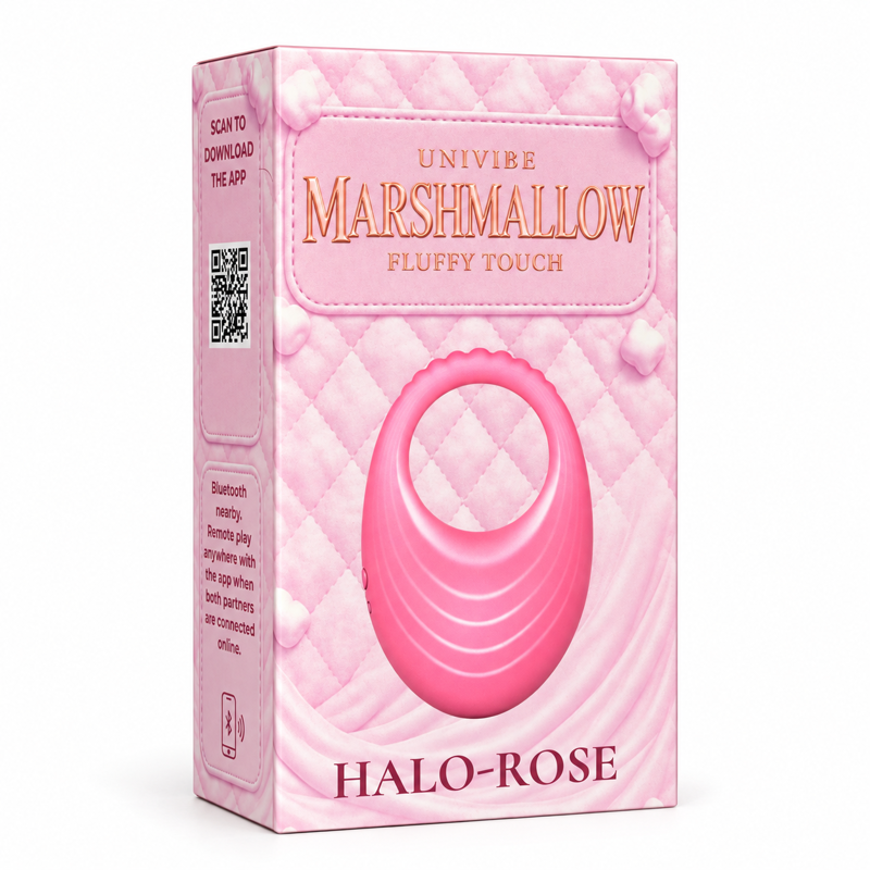 Виброкольцо с управлением через приложение UNIVIBE Halo Rose, розовое, 8,57 × 5,65 × 3,79 см