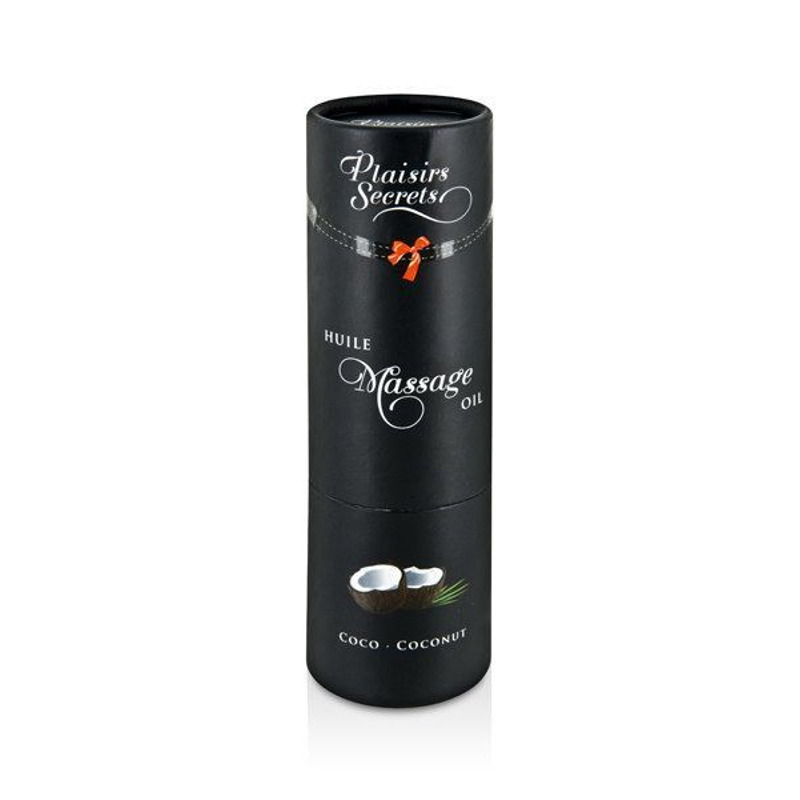 Массажное масло Plaisirs Secrets Coconut (59 мл) с афродизиаками, съедобное, подарочная упаковка