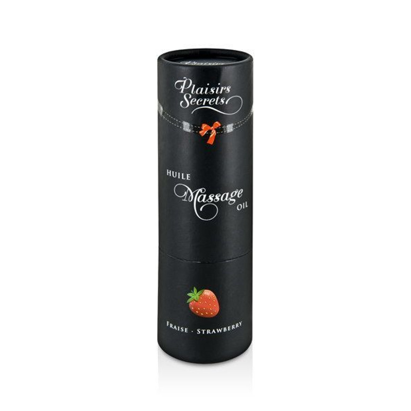 Массажное масло Plaisirs Secrets Strawberry (59 мл) с афродизиаками, съедобное, подарочная упаковка