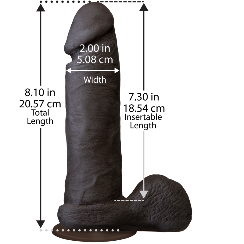 Фаллоимитатор Doc Johnson The Realistic Cock 8 inch Black - ULTRASKYN, Vack-U-Lock, диаметр 5,1см