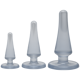 Набор анальных пробок Doc Johnson Crystal Jellies Anal - Clear, макс. диаметр 2см - 3см - 4см
