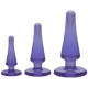Набор анальных пробок Doc Johnson Crystal Jellies Anal - Purple, макс. диаметр 2см - 3см - 4см