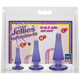 Набор анальных пробок Doc Johnson Crystal Jellies Anal - Purple, макс. диаметр 2см - 3см - 4см