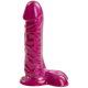 Фаллоимитатор Doc Johnson Radiant Gems 7 Inch Ballsy Fuchsia, диаметр 4,3см, антибактериальный ПВХ