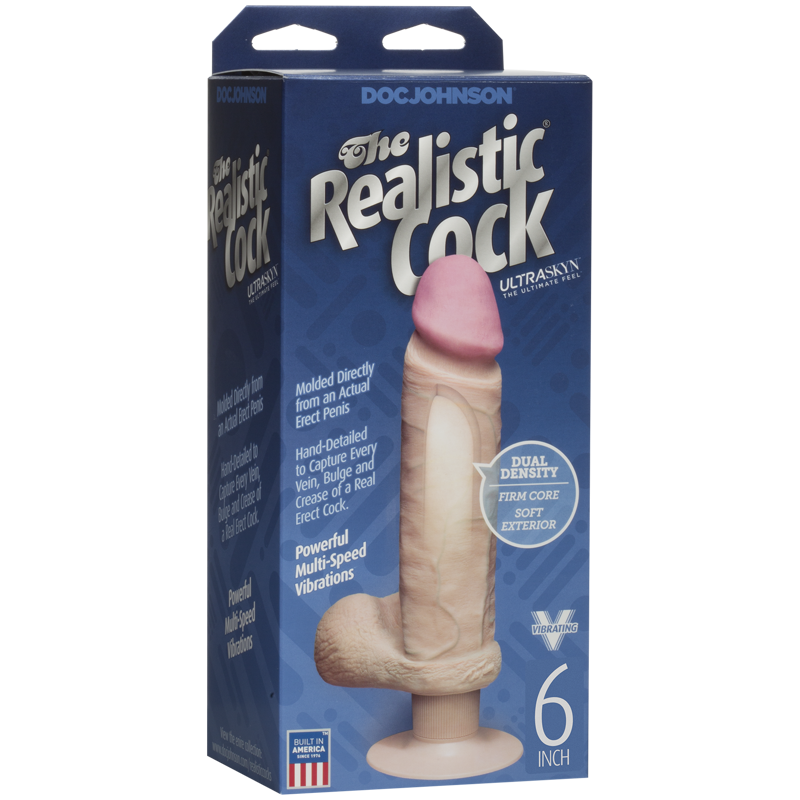Фаллоимитатор Doc Johnson The Realistic Cock 6 inch ULTRASKYN, диаметр 4,3см, плавная регулировка