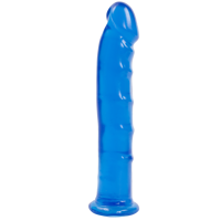 Фаллоимитатор Doc Johnson Jelly Jewels Dong & Suction Cup Blue, диаметр 3,6см, антибактериальный ПВХ