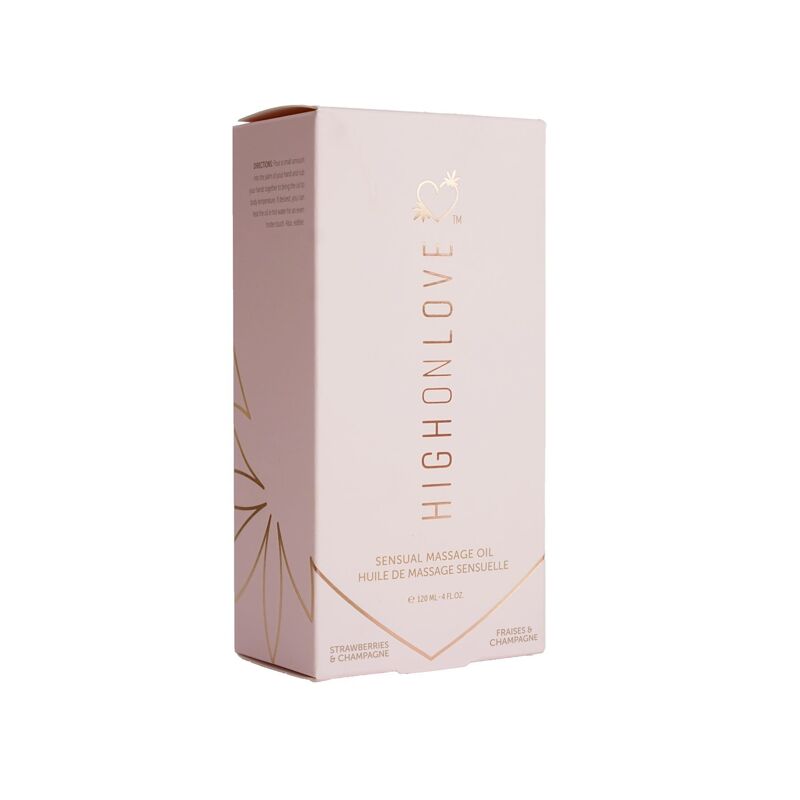 Массажное масло HighOnLove Massage Oil Strawberry & Champagne с маслом семян конопли 120 мл