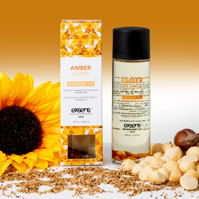 Массажное масло Exsens Amber Jojoba, гармонизирующее с янтарем 100 мл
