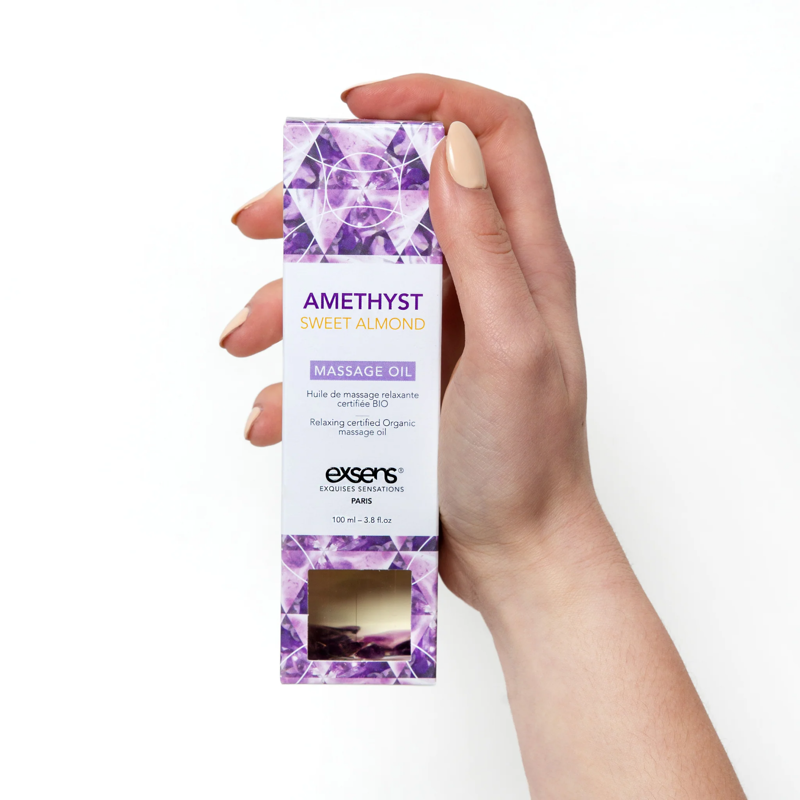 Массажное масло Exsens Amethyst Sweet Almond расслабляющее с аметистом 100 мл