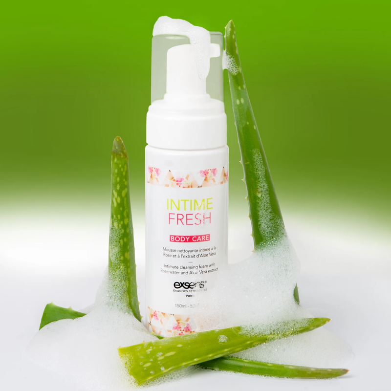 Пена для интимной гигиены EXSENS Intime Fresh 150 мл, экстракт розы и алоэ вера, натуральная