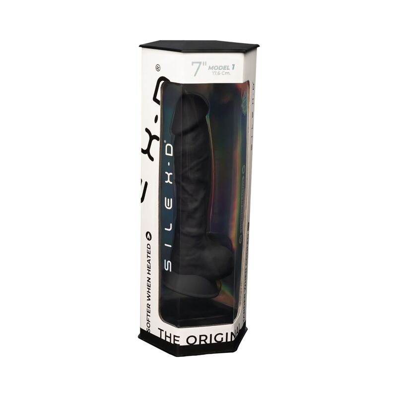 Фаллоимитатор SilexD Johnny Black (MODEL 1 size 7in), двухслойный, силикон+Silexpan, диаметр 3,8см
