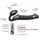 Безремневой страпон с вибрацией Strap-On-Me Vibrating Black M, диаметр 3,3см, пульт ДУ, регулируемый