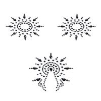 Пэстис из кристаллов Petits Joujoux Gloria set of 3 - Black, украшение на грудь и вульву