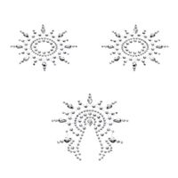 Пэстис из кристаллов Petits Joujoux Gloria set of 3 - Silver, украшение на грудь и вульву