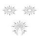 Пэстис из кристаллов Petits Joujoux Gloria set of 3 - Silver, украшение на грудь и вульву