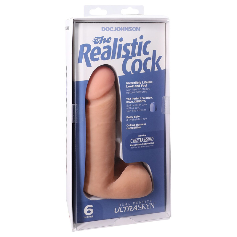 Фаллоимитатор Doc Johnson The Realistic Cock 6 inch White - ULTRASKYN, Vack-U-Lock, диаметр 4,3см