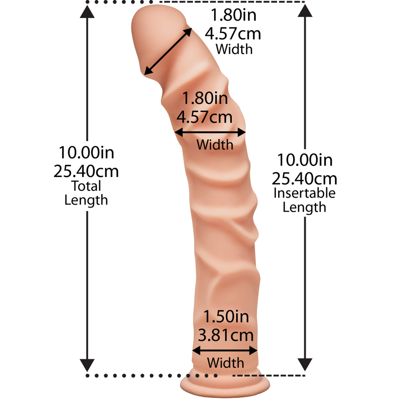 Фаллоимитатор Doc Johnson The D - Ragin D - 10 Inch Without Balls - ULTRASKYN, диаметр 3,8см