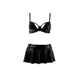 Комплект белья под латекс Passion DEBY SET XXL/XXXL, black, лиф, мини-юбочка, стринги