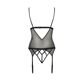 Корсет с открытой грудью Passion DIABOLINA CORSET L/XL, black, пажи, трусики, полупрозрачный