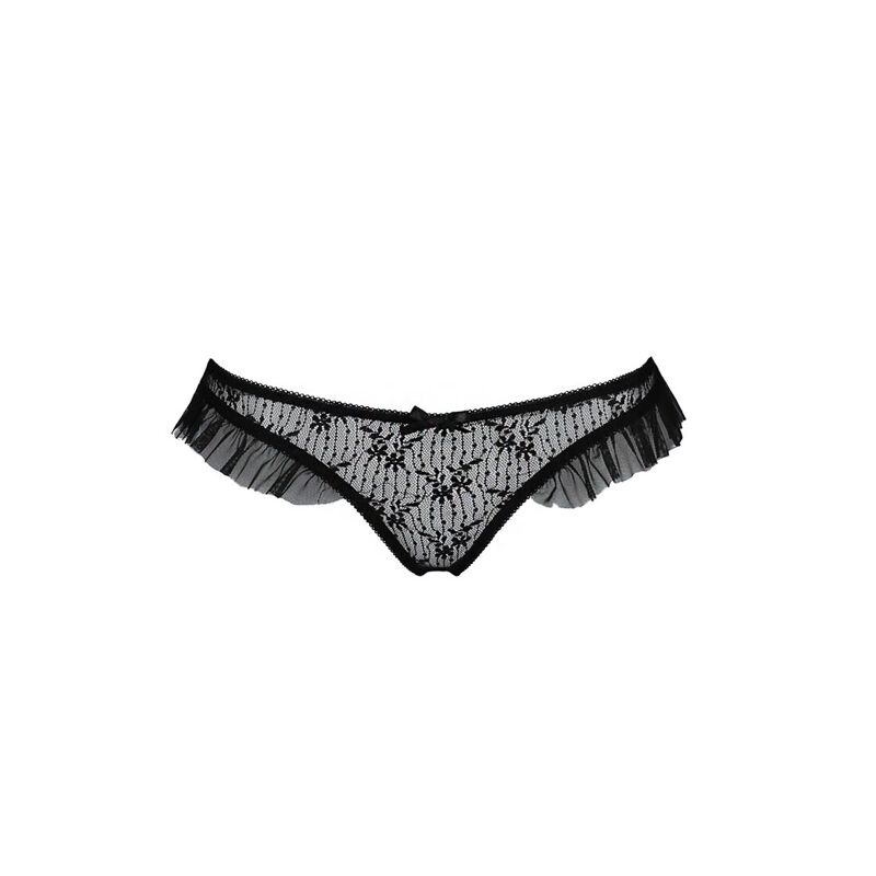 Трусики с оборками Passion Exclusive DONIA THONG S/M, black