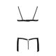 Комплект белья Passion Exclusive KASSANDRA SET OpenBra L/XL, black, лиф из бахромы, трусики-юбка