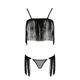 Комплект белья Passion Exclusive KASSANDRA SET OpenBra S/M, black, лиф из бахромы, трусики-юбка
