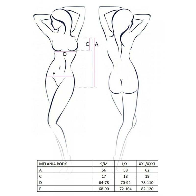 Боди Passion MELANIA BODY L/XL, black