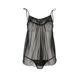 Сорочка прозрачная беби долл Passion MELANIA CHEMISE L/XL, black, трусики, на тонких бретелях
