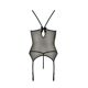 Корсет с пажами Passion MELANIA CORSET S/M, black, трусики, полупрозрачный