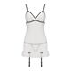 Сорочка прозрачная с пажами Passion ORIHIME CHEMISE XXL/XXXL, white, трусики, стрэпы