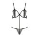 Комплект белья Passion Exclusive QUENTRIS BIKINI L/XL, black, стринги и полуоткрытый лиф