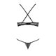 Комплект белья Passion Exclusive QUENTRIS BIKINI S/M, black, стринги и полуоткрытый лиф
