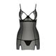 Прозрачная сорочка приталенная Passion QUENTRIS CHEMISE L/XL, black, трусики