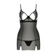Прозрачная сорочка приталенная Passion QUENTRIS CHEMISE S/M, black, трусики
