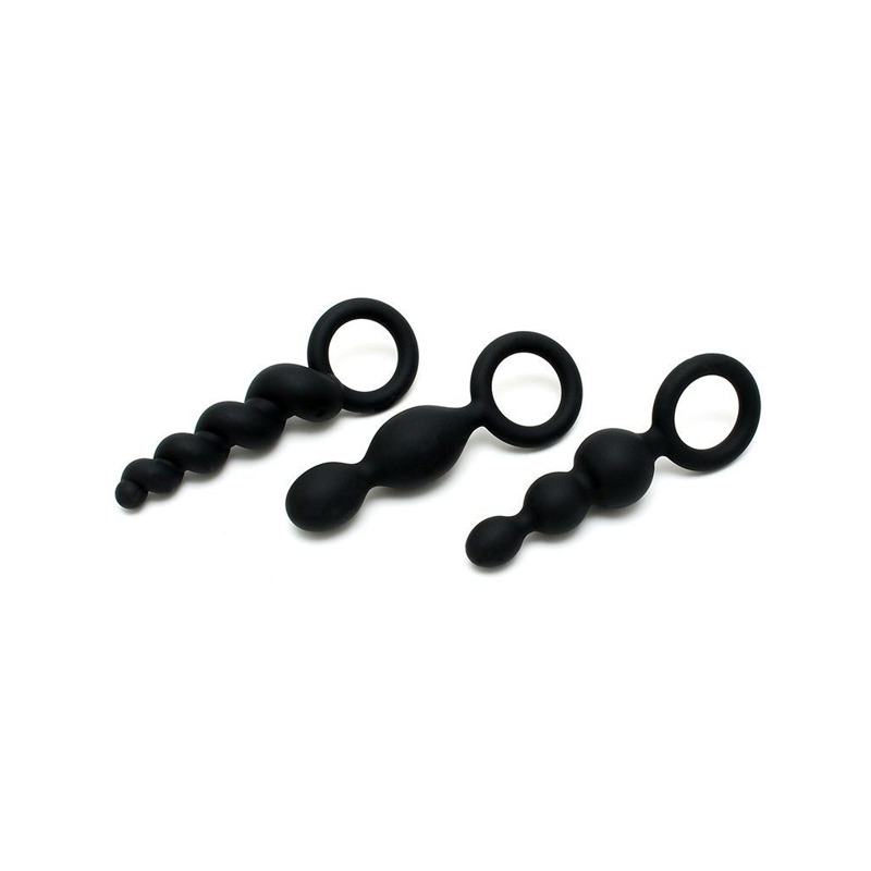 Набор анальных игрушек Satisfyer Plugs black (set of 3) - Booty Call, макс. диаметр 3 см