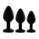 Набор анальных пробок с кристаллом Rianne S: Booty Plug Set Black, диаметр 2,7см, 3,5см, 4,1см