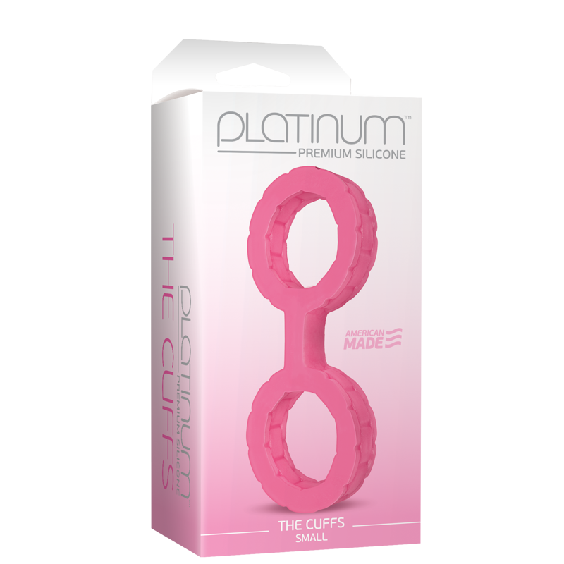 Наручники из силикона Doc Johnson The Cuffs Small - Pink, хорошо тянутся, для рук и для ног