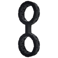 Наручники из силикона Doc Johnson The Cuffs Large - Black, хорошо тянутся, для рук и для ног