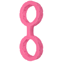 Наручники из силикона Doc Johnson The Cuffs Large - Pink, хорошо тянутся, для рук и для ног
