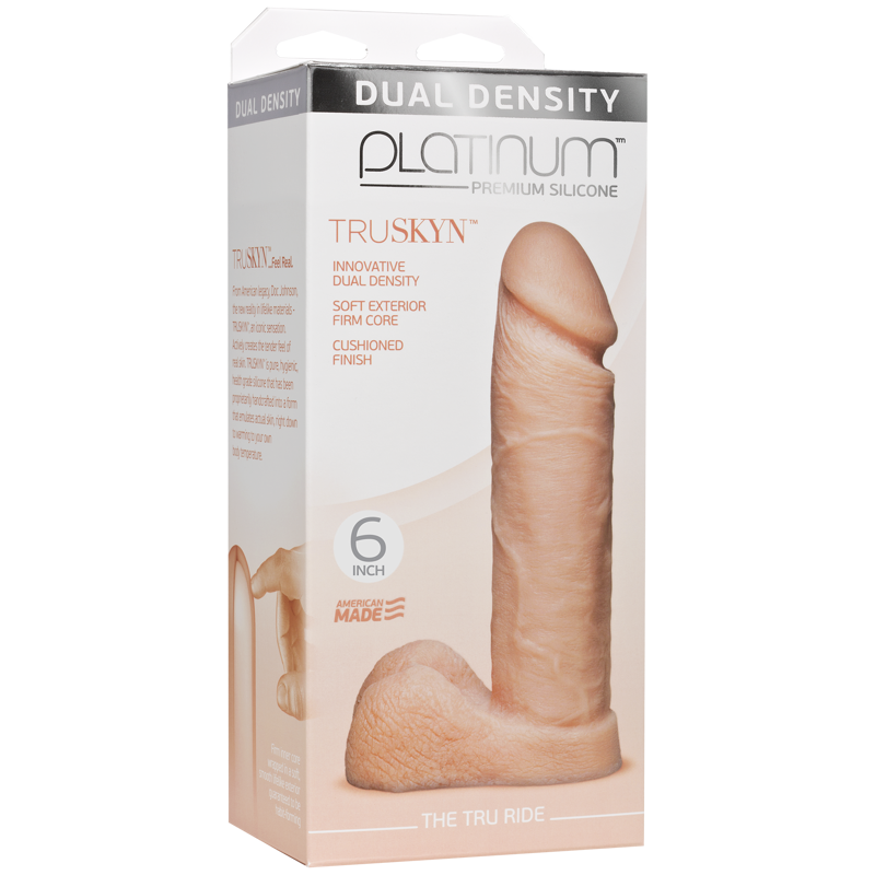Фаллоимитатор Doc Johnson Platinum TRUSKYN - The Tru Ride 6 Inch, диаметр 4,3см, двухслойный силикон