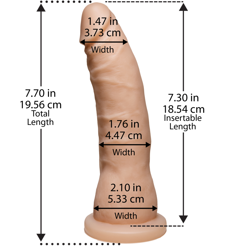 Фаллоимитатор Doc Johnson Platinum TRUSKYN - The Tru Ride Slim 7 Inch, диаметр 4,4см, двухслойный