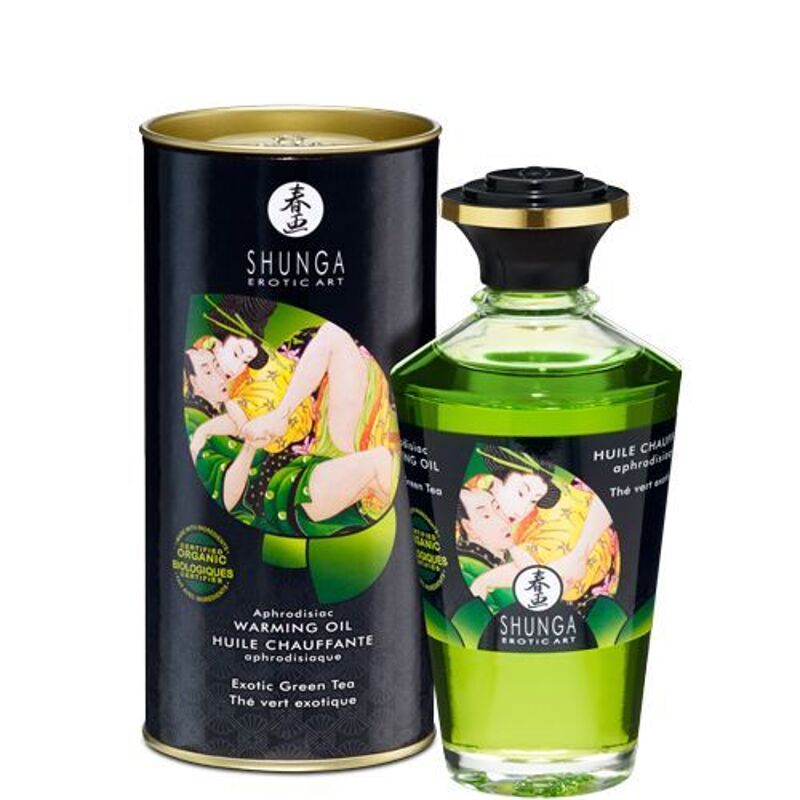 Массажное масло Shunga APHRODISIAC WARMING OIL Exotic green tea разогревающее 100 мл