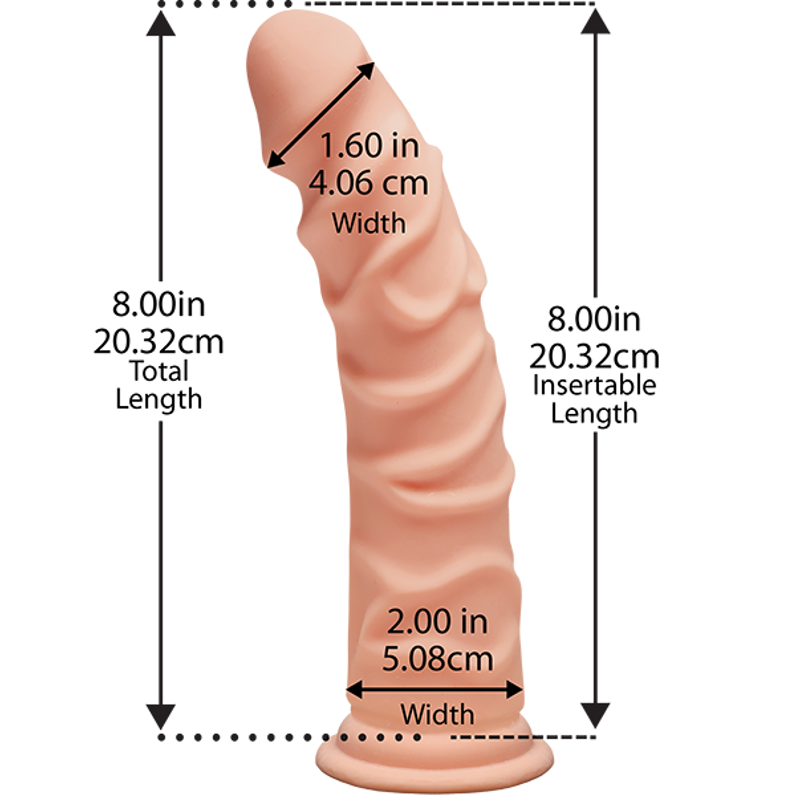 Фаллоимитатор Doc Johnson The D - Ragin D - 8 Inch Without Balls - ULTRASKYN, диаметр 5,1см