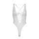 Кружевное боди Leg Avenue Floral lace thong teddy White, шнуровка на груди, one size